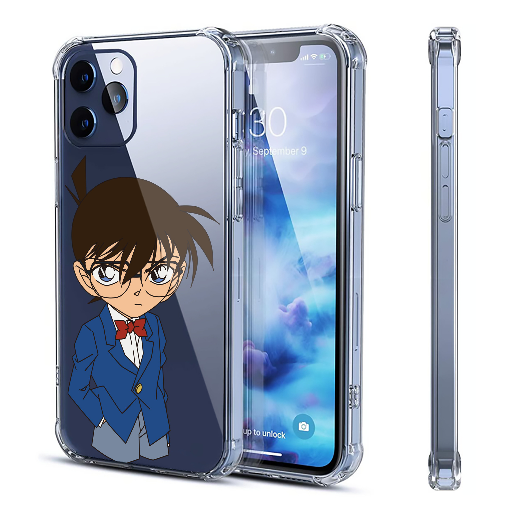 （画像用） 名探偵コナン 江戸川 コナン Detective Conan Conan Edogawa 【iPhone 12シリーズ対応】透明スマホケース（クリアソフトケース）